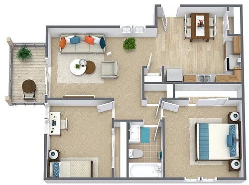 Floor plan 2x1 Large