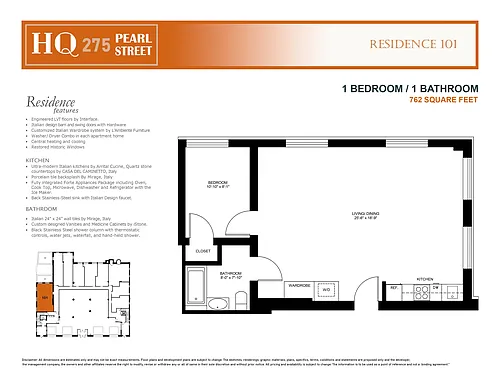 Floor plan One Bedroom One Bath