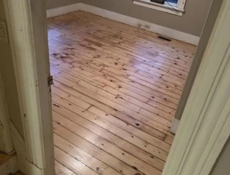 Newly refinished hardwood floors.