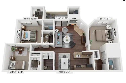 Floor plan 2X2-1158