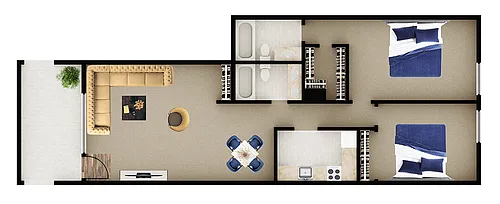 Floor plan 2X2 B2