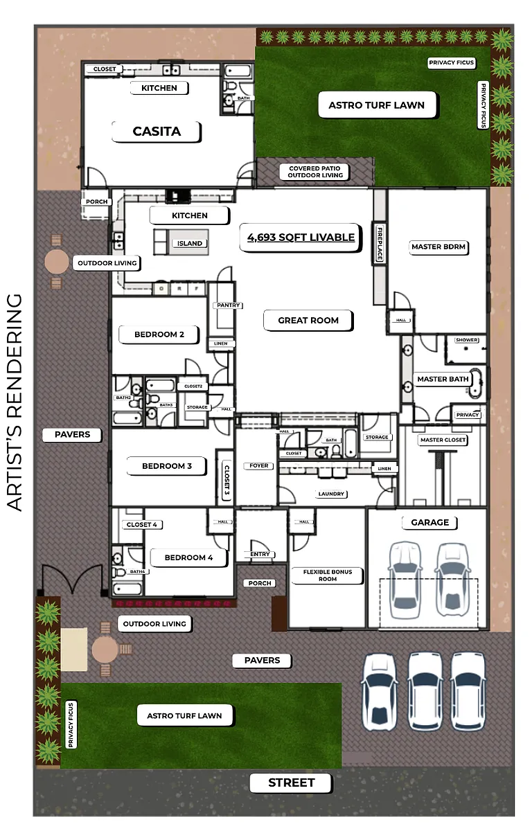 Site Plan Art - 3808 E Piccadilly Rd