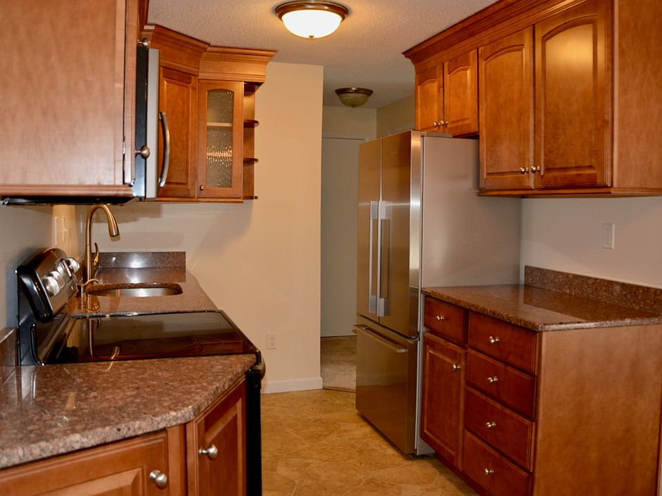 Recently remodeled kitchen with granite counter tops.