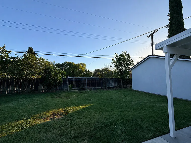 Backyard and detached garage