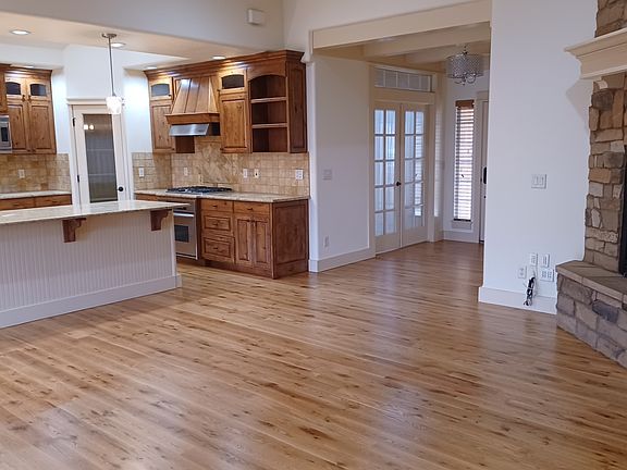 Living area and kitchen