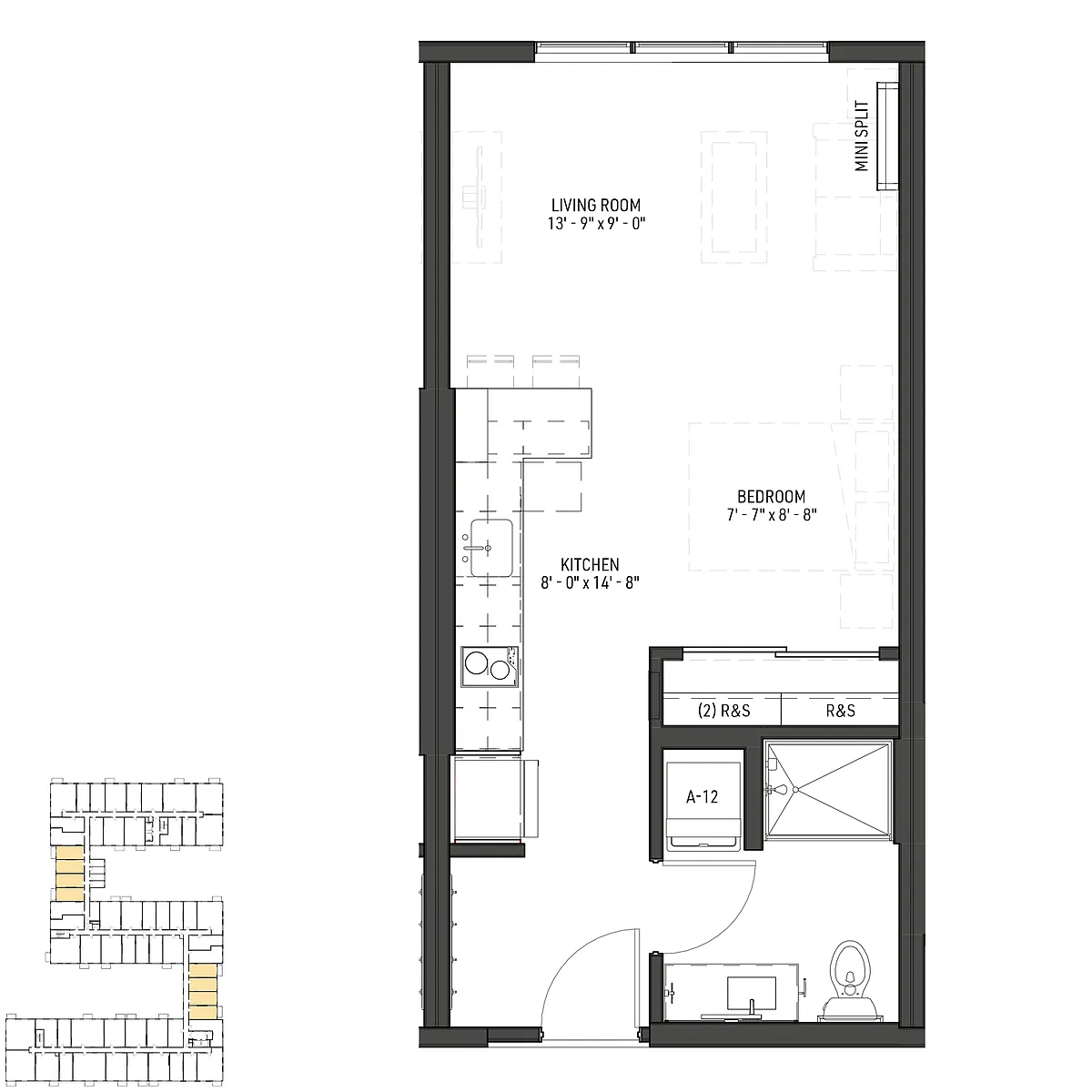 Floor plan Nicollet - S2 60% AMI