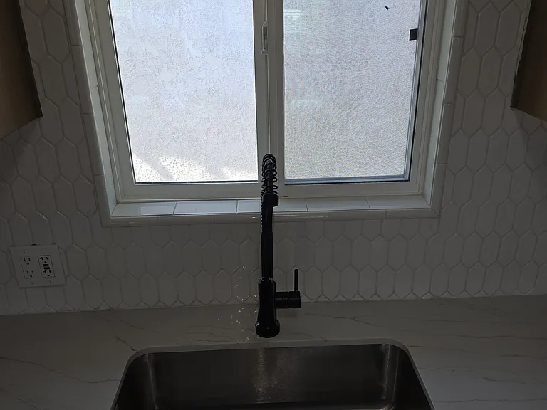 Kitchen Sink over kitchen window