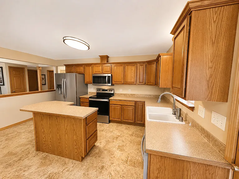 Tons of cabinet and counter space.