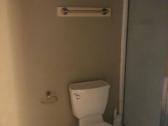 another photo of master bath showing shower and commode