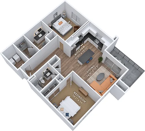 Floor plan B2 Two Bedroom