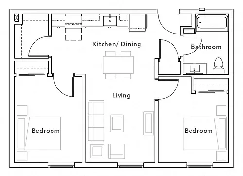 Floor plan 2 Bedroom