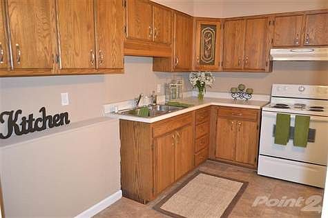 Kitchen with newer cupboards and appliances