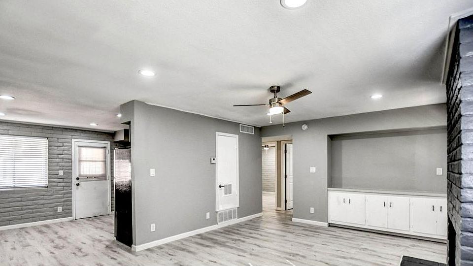 Living area and kitchen