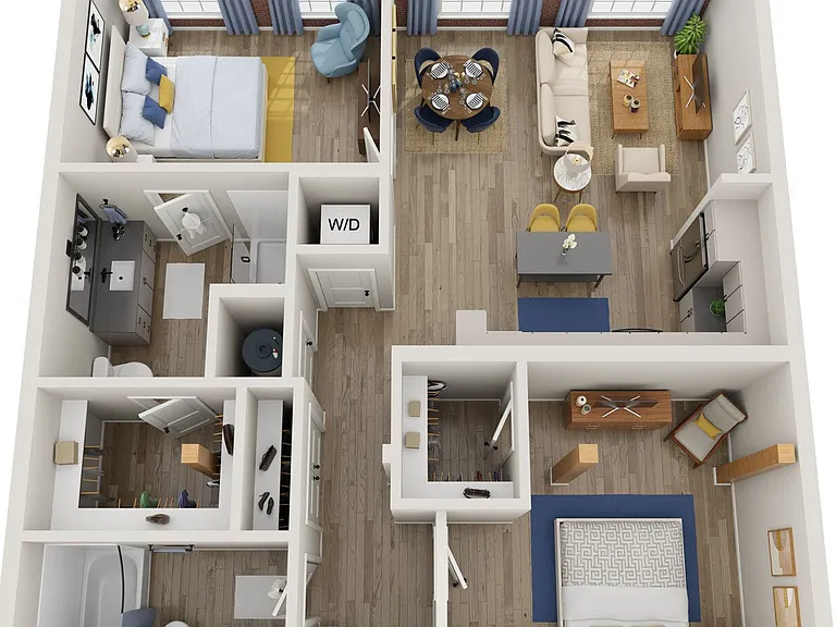 2B-M floor plan NoDa Wandry
