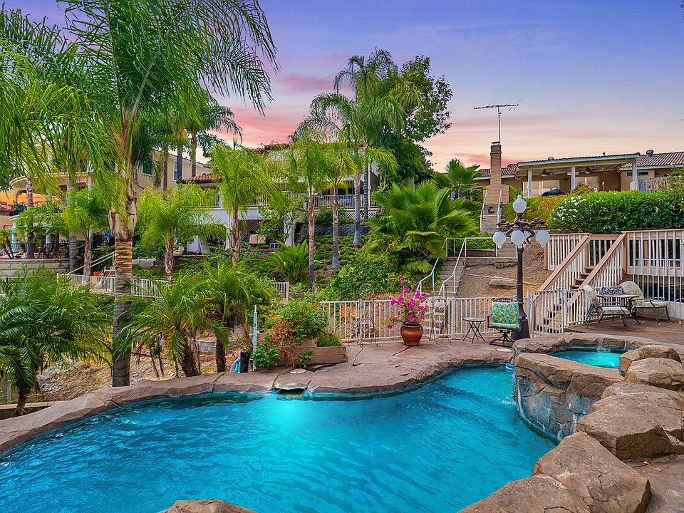 Backyard view of the pool
