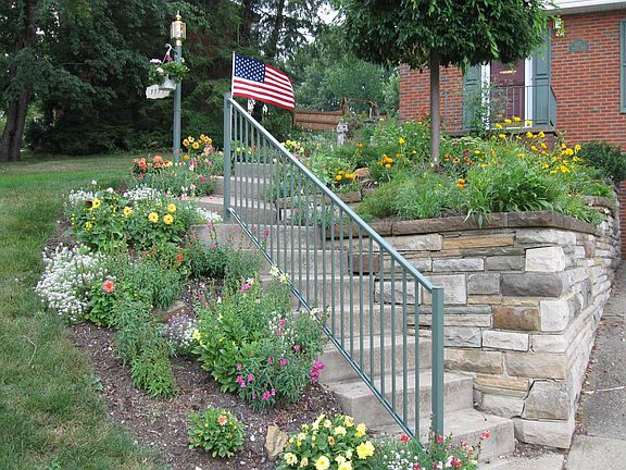 Lots of vibrant perennials.