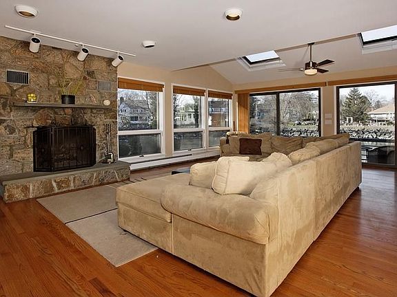 Spacious Family Room with Door to Deck