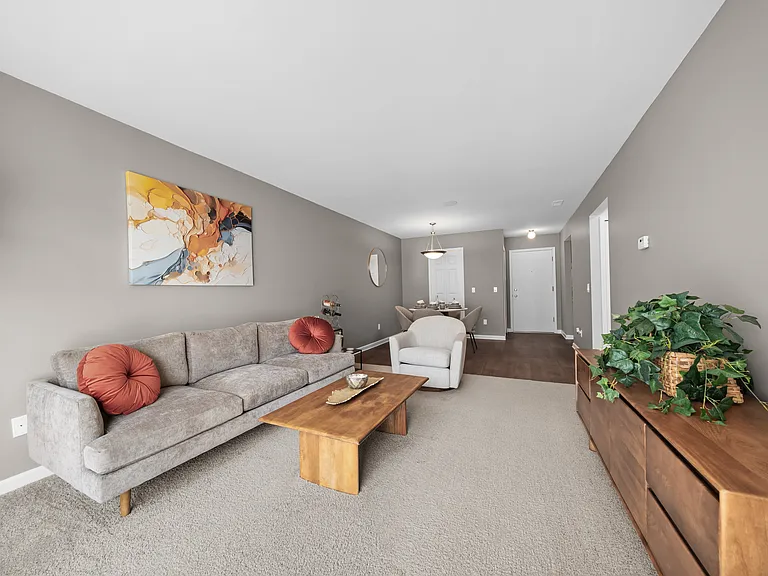 Open concept Living-Dining at Lakeside Village in Clinton Township