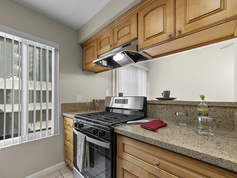 Kitchen at Olive Tree Townhomes in Costa Mesa, CA