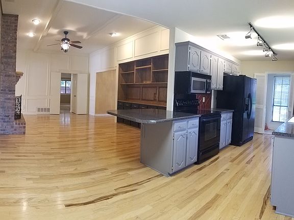 kitchen open to living area