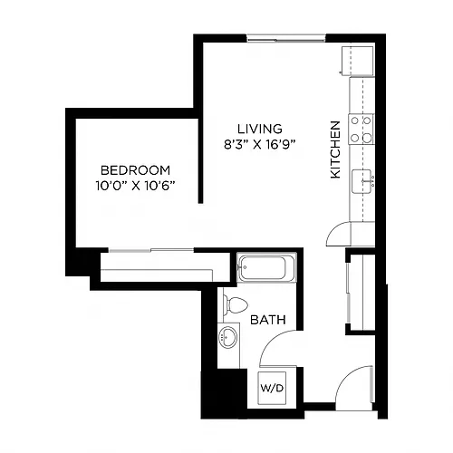 Floor plan Open 1x1 B2