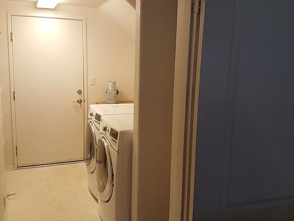 Direct garage entry into large laundry room..extra storage.
