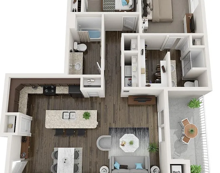 The Sterling: 2 bedroom, 2 bathroom with 1154 square feet of living space
$1590-$1640 per month