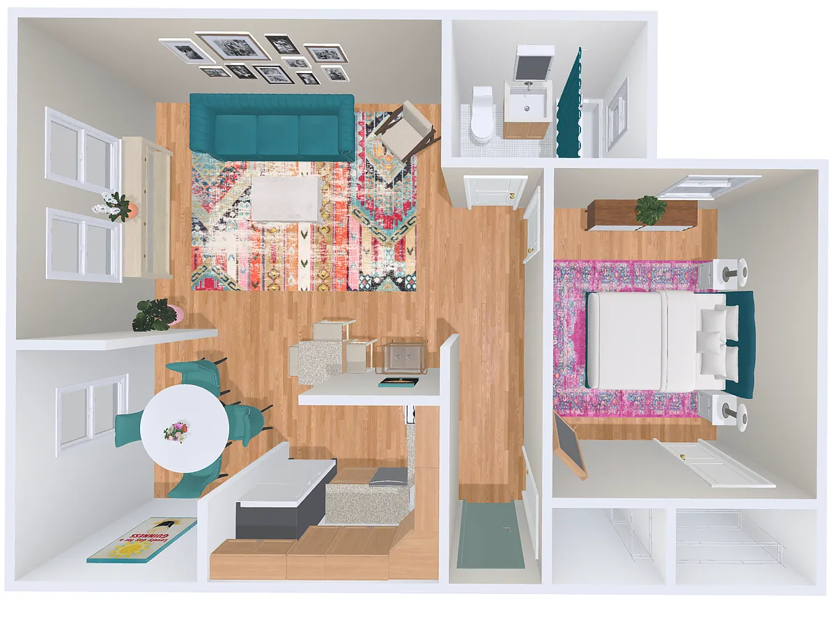 Floor plan 1bd/1b 12