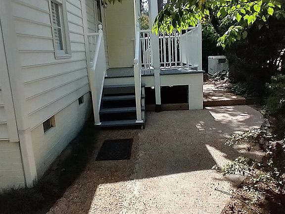 Covered Private Back porch steps