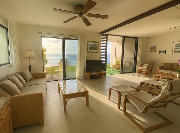 23' living room or 1st bedroom and living room divided by a Shoji screen. It has a queen size day bed not shown