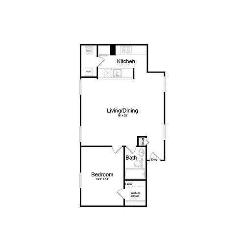 Floor plan olqa10b3 | 1 Bed | 1 Bath