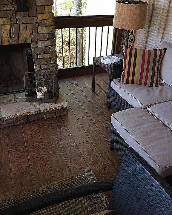 Stacked Stone Fireplace 