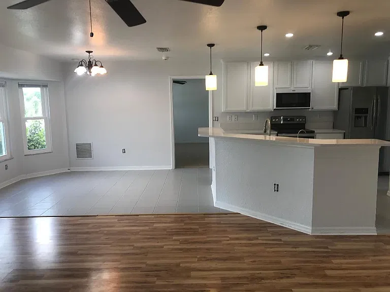 dining area, master bedroom off kitchen