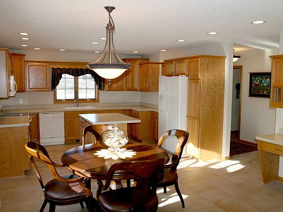 View of the Kitchen and Dining Room with Ceramic Tile Flooring