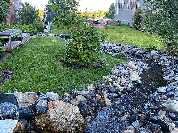 side-waterfall stream pond