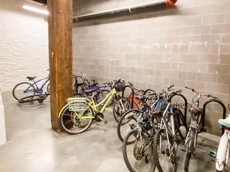 There is a place to store a bike.