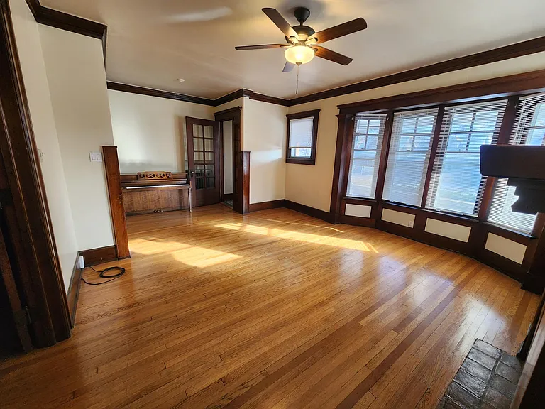 Living room looking toward front of house.