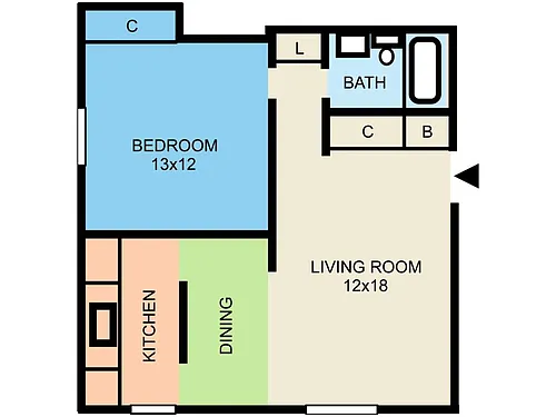 Floor plan 1 Bedroom