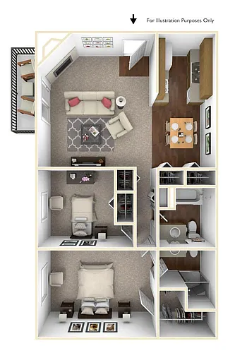 Floor plan 2 x 2 Bedroom