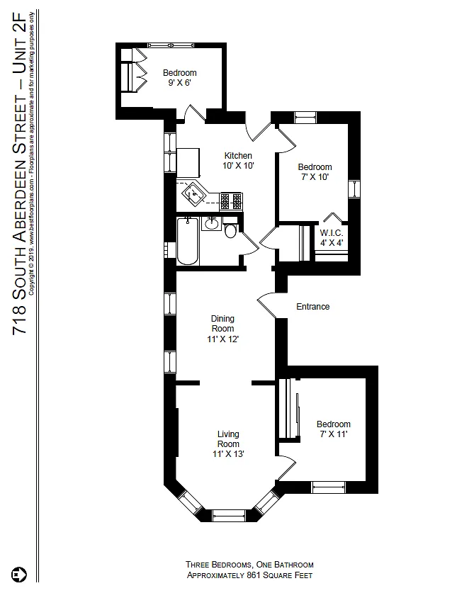 Floor plan Three Bedroom