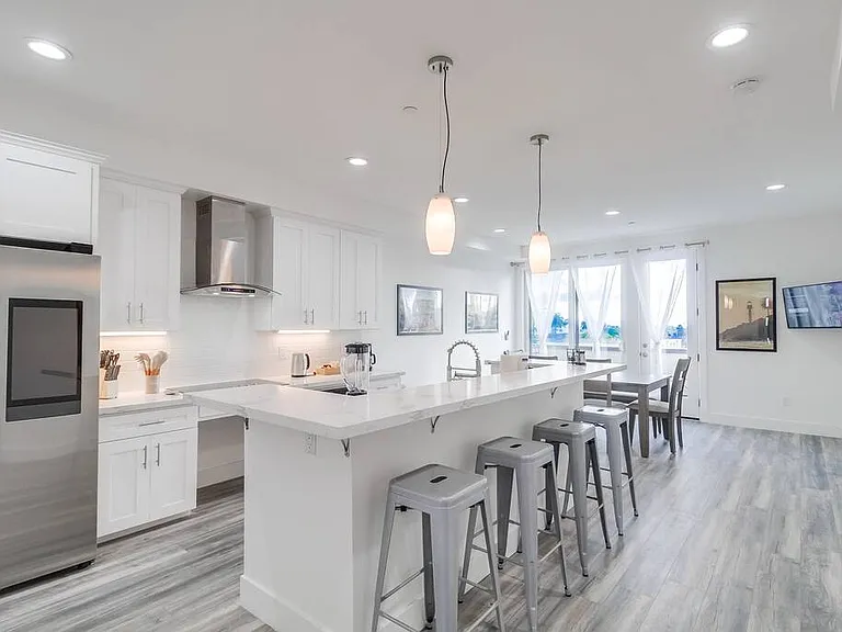 Kitchen with stools