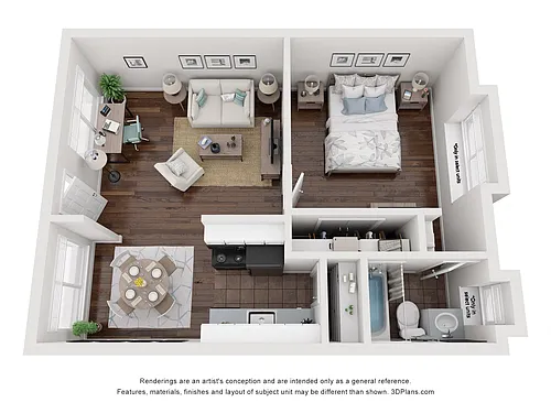 Floor plan Vol 5 - 1 Bedroom 1 Bathroom