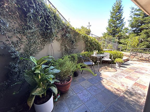 Private patio at entrance