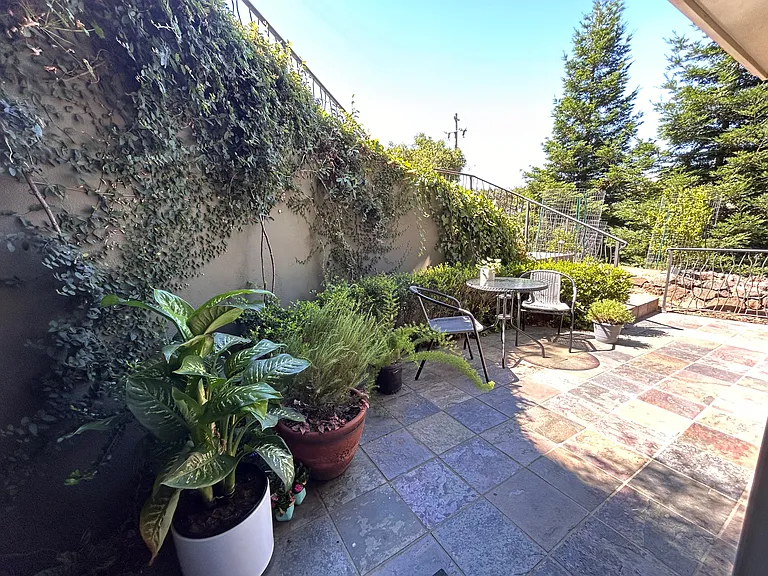Private patio at entrance