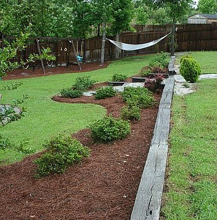 tiered back yard landscape