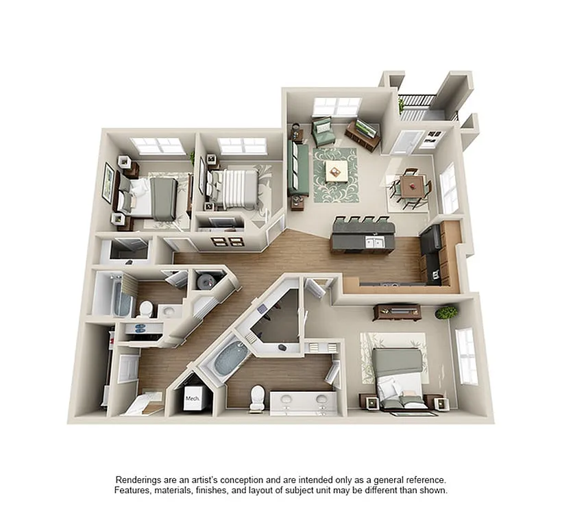 Floor plan C1 | Renovated