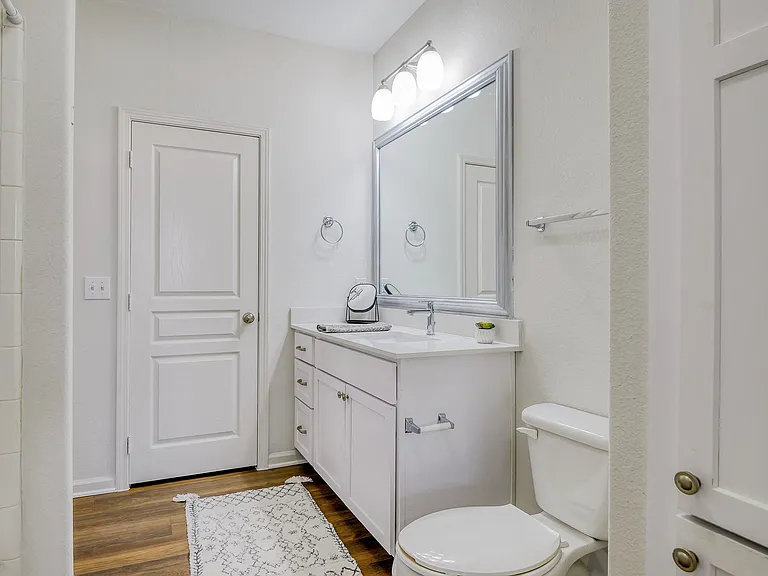 Bathrooms are complete with soaking tubs