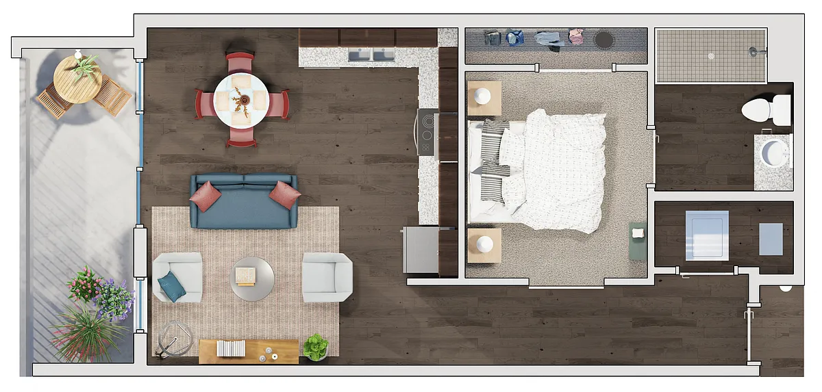 Floor plan Building 3: A3-B- Furnished