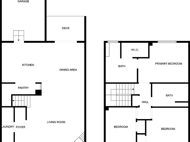 main and upper floor layout