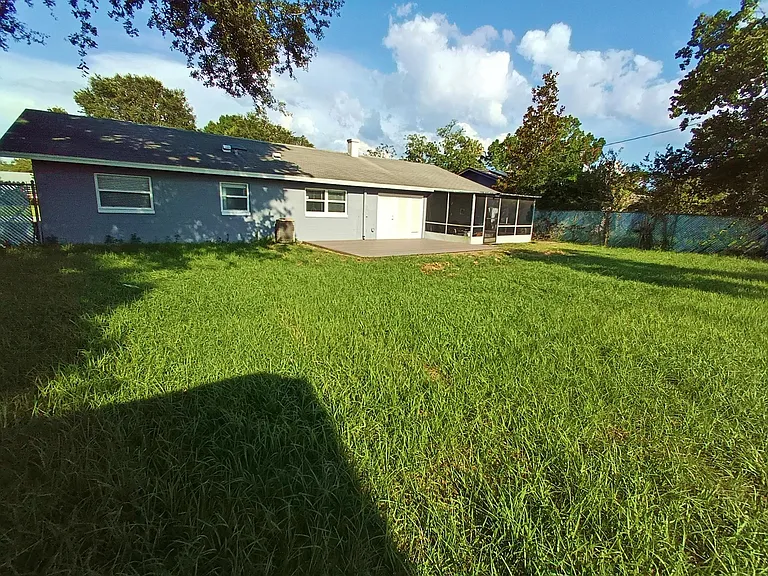 Back yard and rear of house